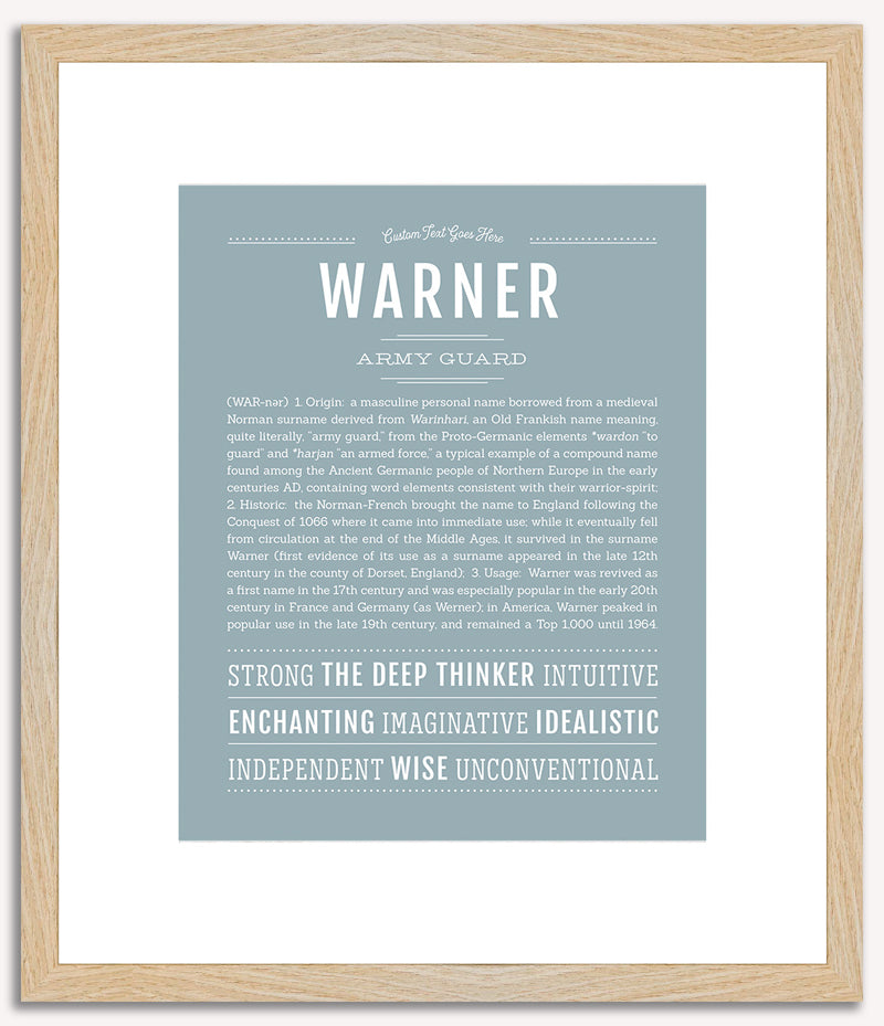 Warner | Name Art Print