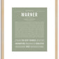 Warner | Name Art Print