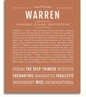 Warren | Name Art Print – Name Stories