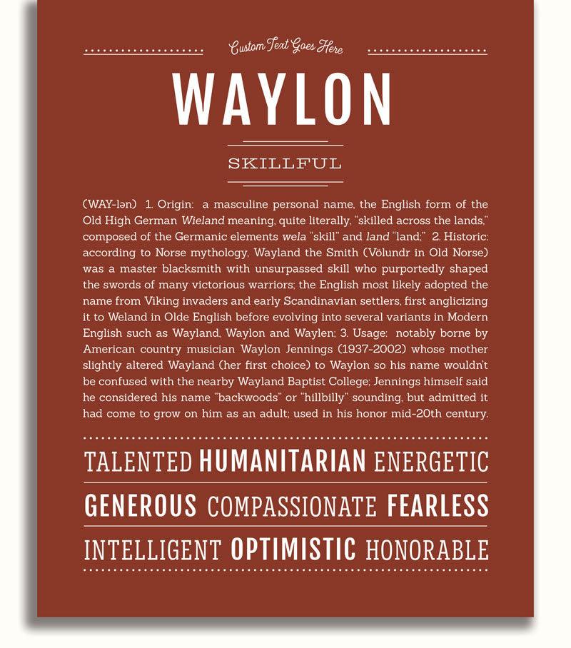 Waylon | Name Art Print - Personalized Custom Gifts – Name Stories