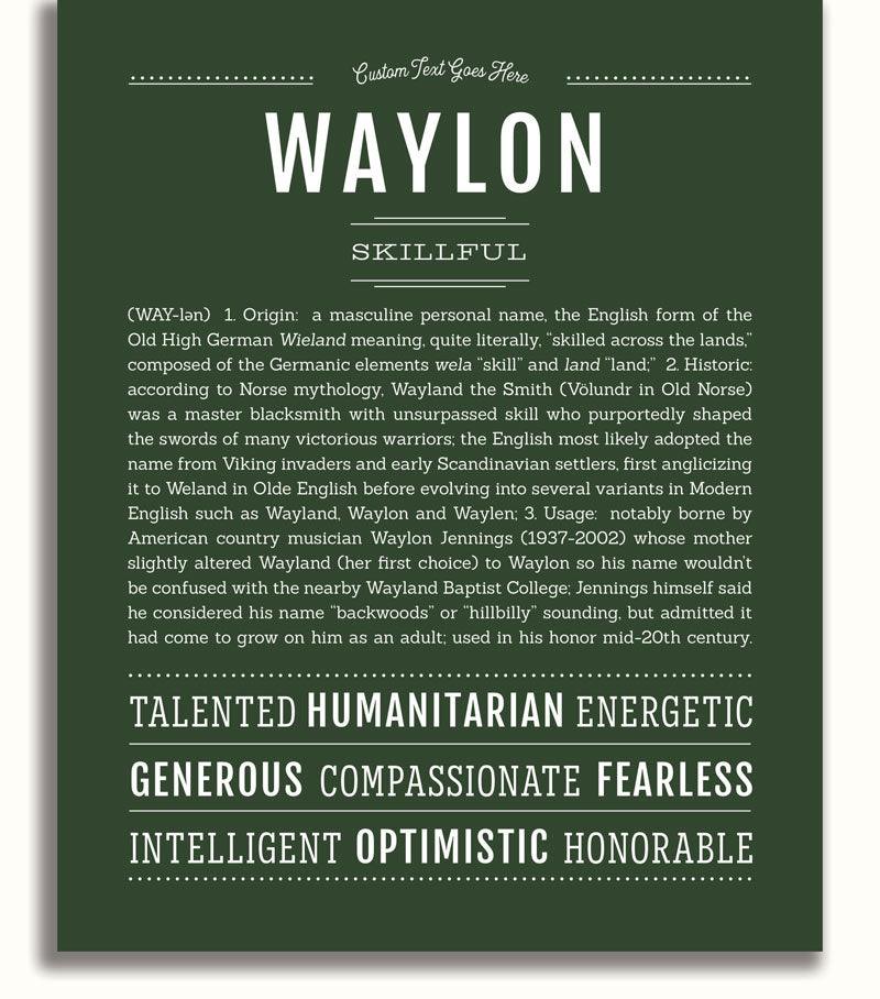 Waylon | Name Art Print - Personalized Custom Gifts – Name Stories