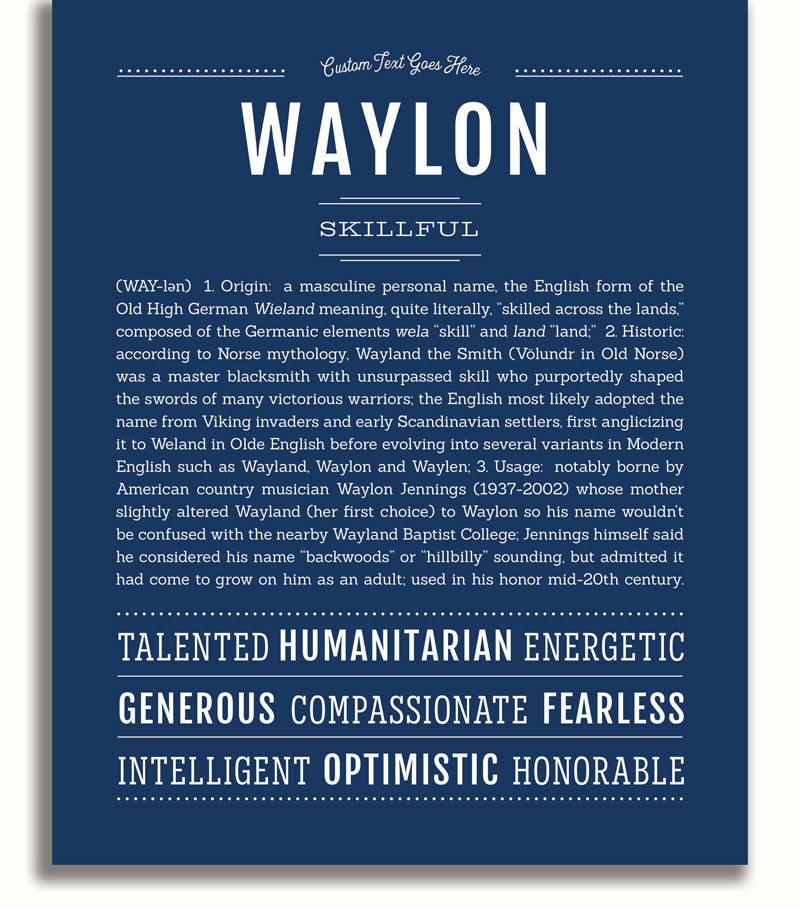 Waylon | Name Art Print - Personalized Custom Gifts – Name Stories