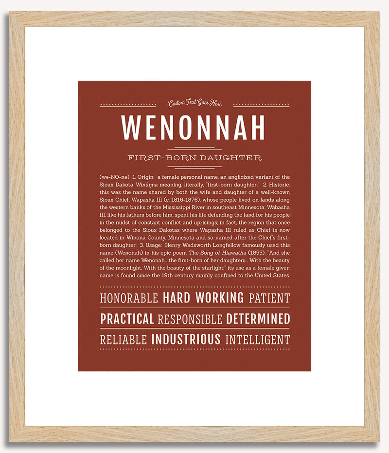 Wenonnah | Name Art Print