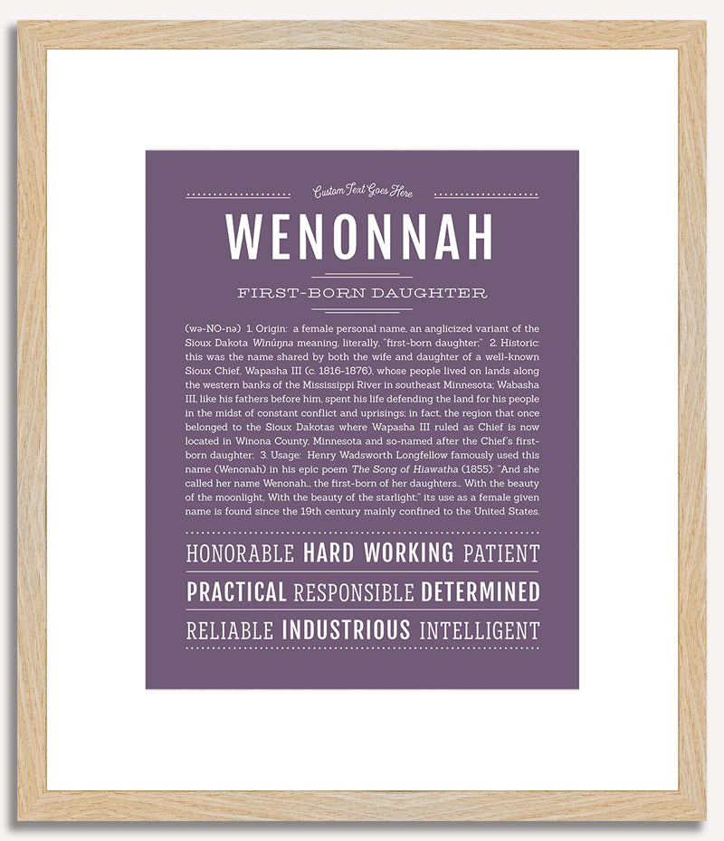 Wenonnah | Name Art Print