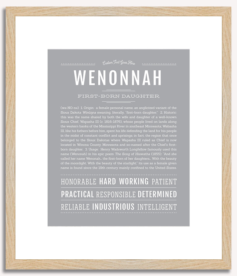 Wenonnah | Name Art Print