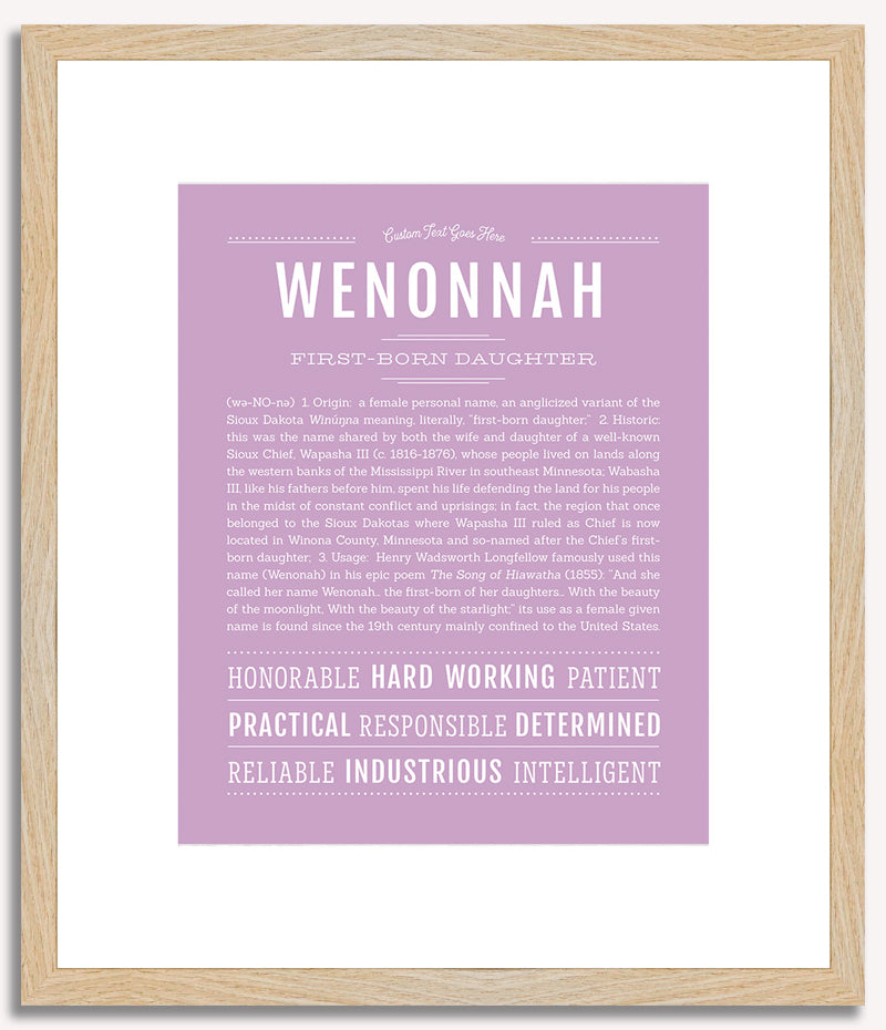 Wenonnah | Name Art Print