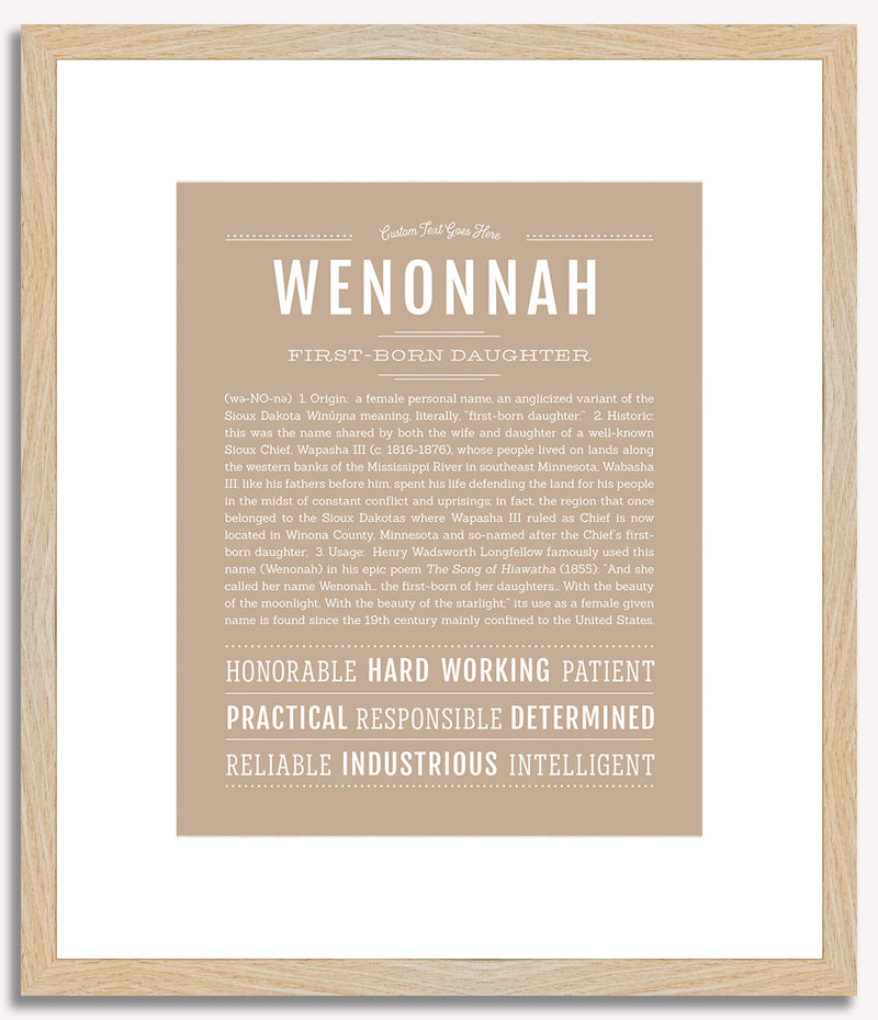 Wenonnah | Name Art Print