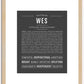 Wes | Name Art Print