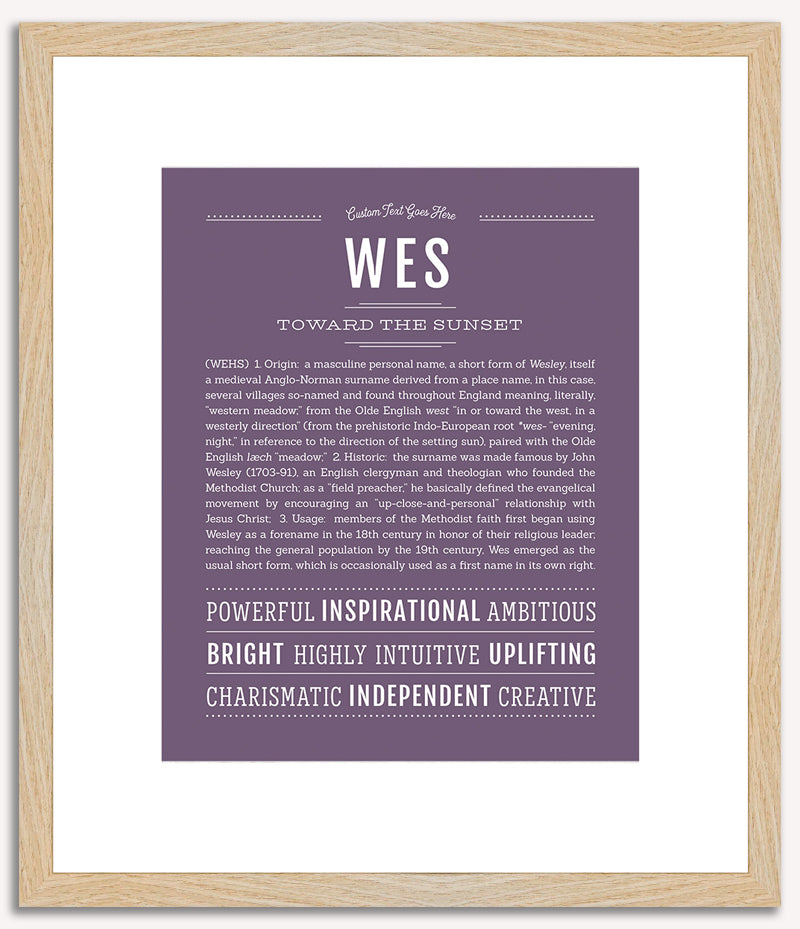 Wes | Name Art Print