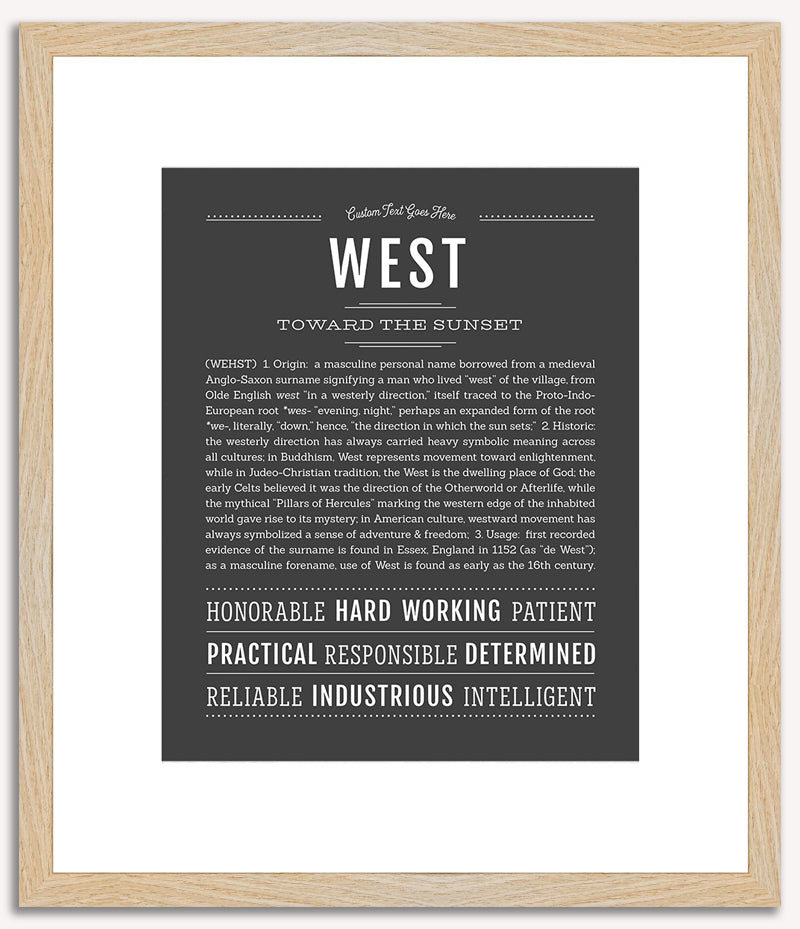 West | Name Art Print