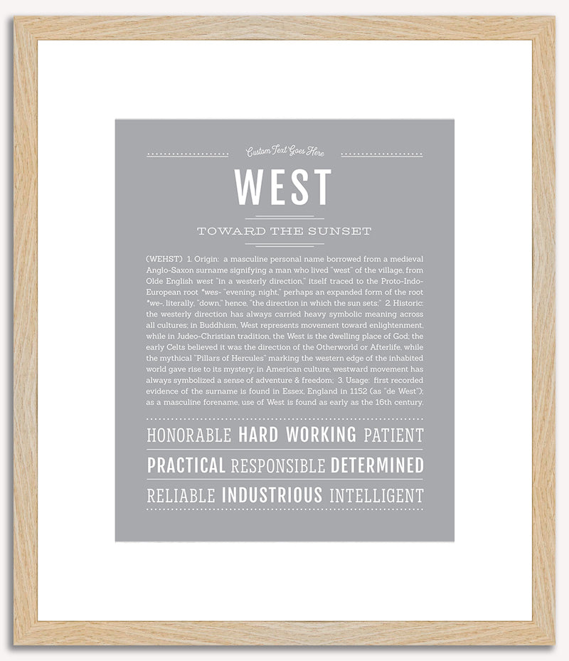 West | Name Art Print