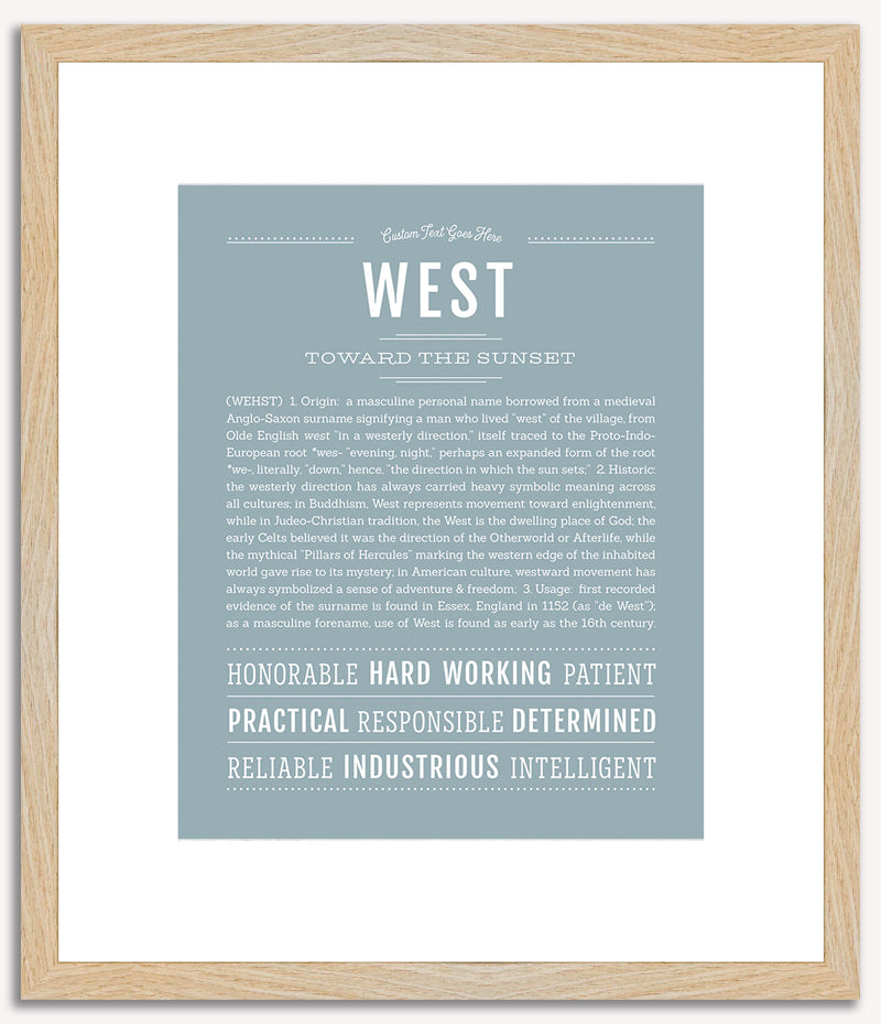 West | Name Art Print