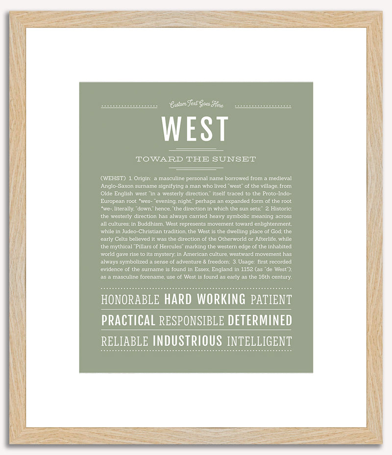 West | Name Art Print