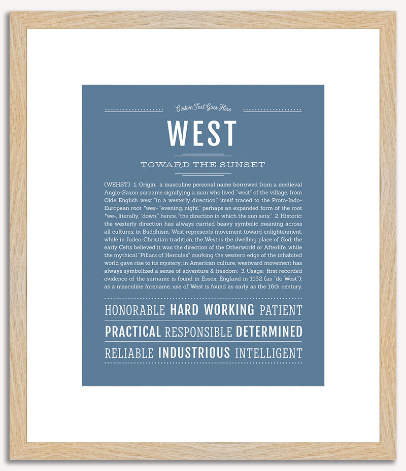 West | Name Art Print