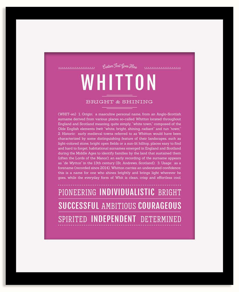 Frame Options | Dark Pink | Black Frame, Matted