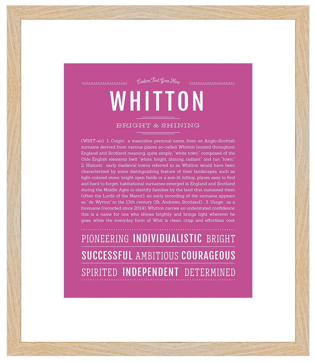 Frame Options | Dark Pink | Maple Frame, Matted