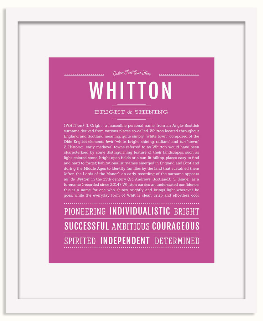 Frame Options | Dark Pink | White Frame, Matted
