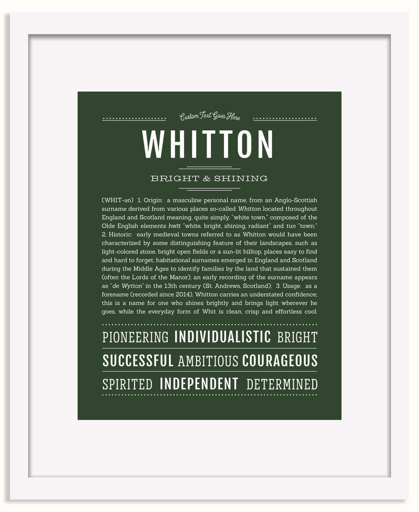 Frame Options | Deep Forest | White Frame, Matted