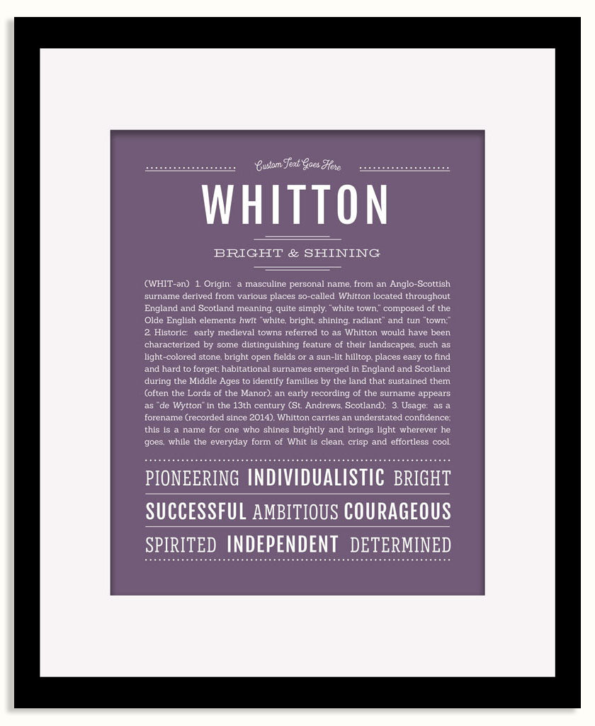 Frame Options | Deep Purple | Black Frame, Matted