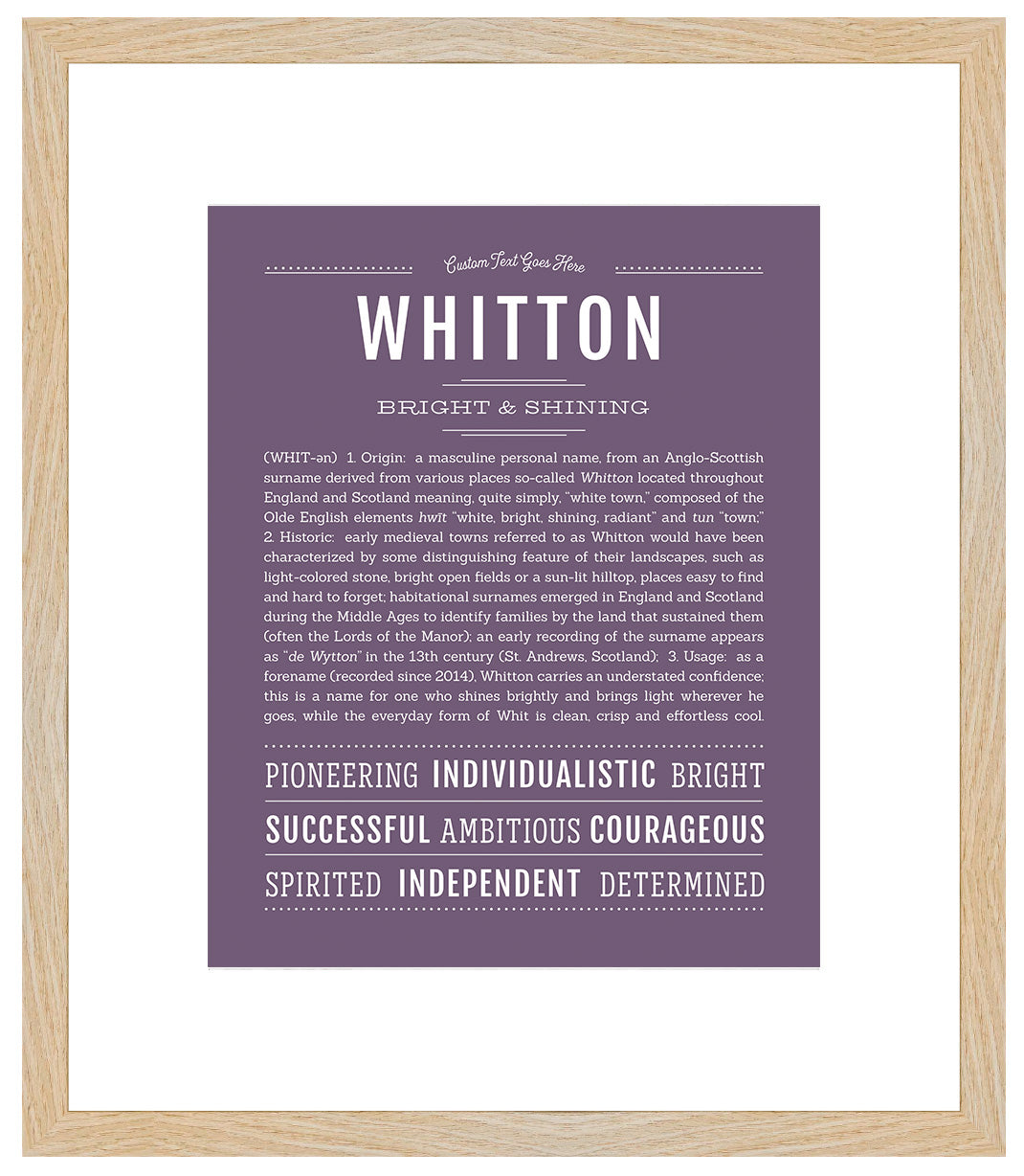 Frame Options | Deep Purple | Maple Frame, Matted