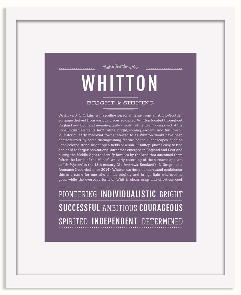Frame Options | Deep Purple | White Frame, Matted