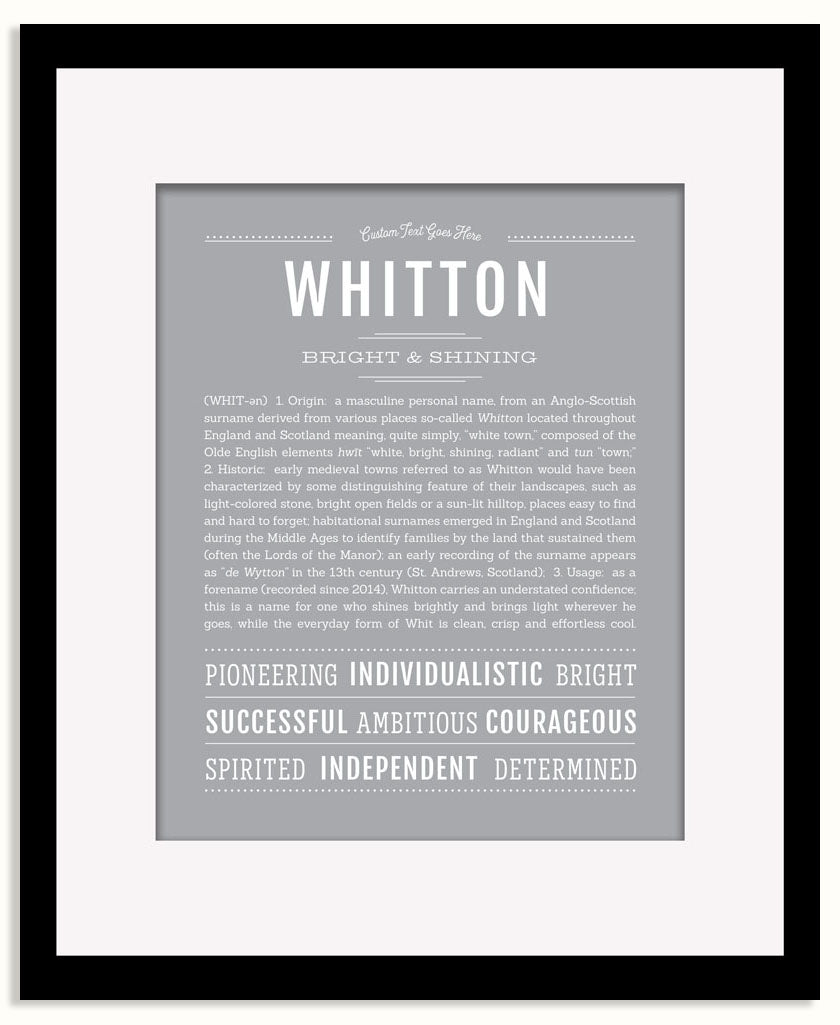 Frame Options | Light Gray | Black Frame, Matted