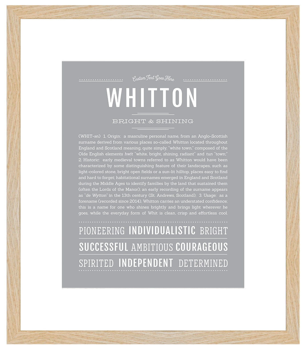 Frame Options | Light Gray | Maple Frame, Matted
