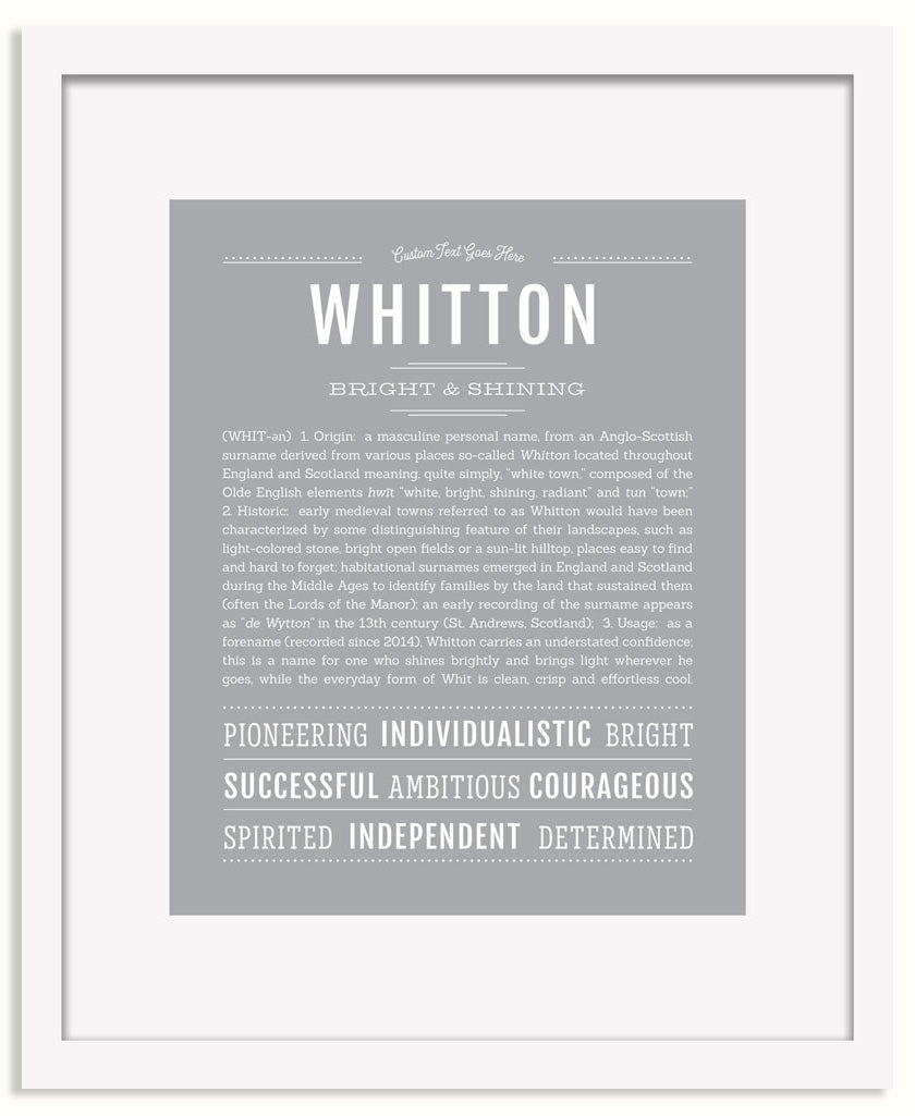 Frame Options | Light Gray | White Frame, Matted