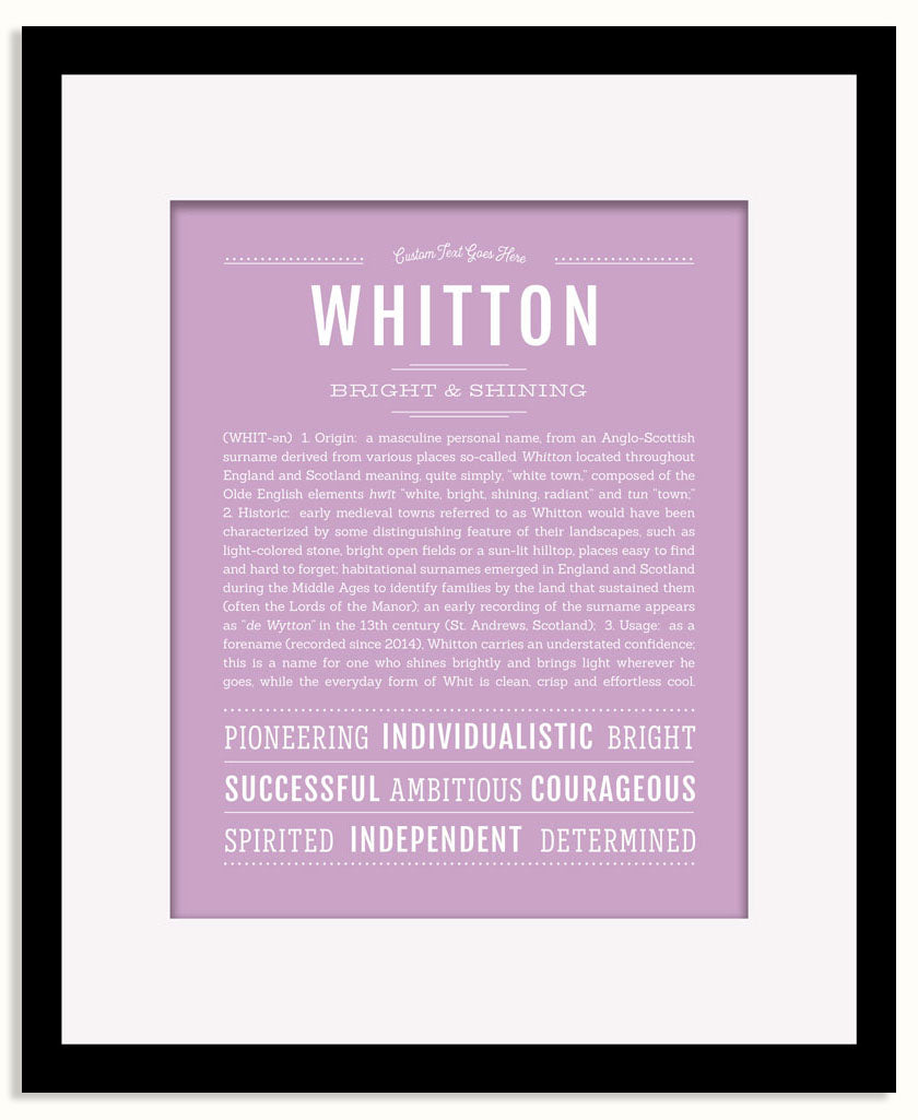 Frame Options | Lilac | Black Frame, Matted