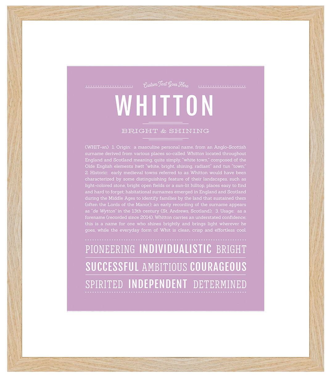 Frame Options | Lilac | Maple Frame, Matted
