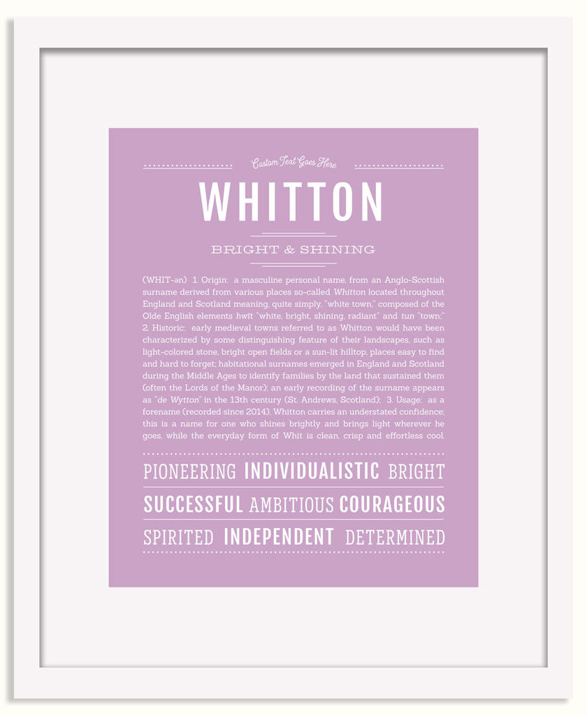 Frame Options | Lilac | White Frame, Matted