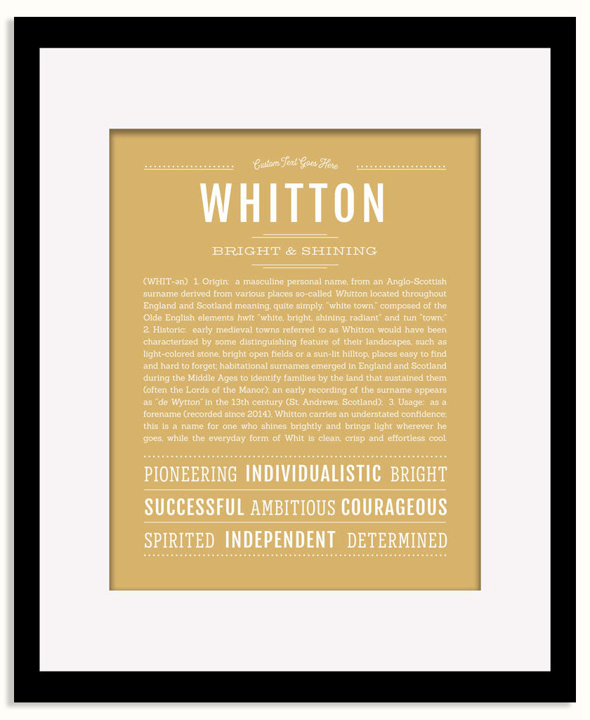 Frame Options | Matte Gold | Black Frame, Matted