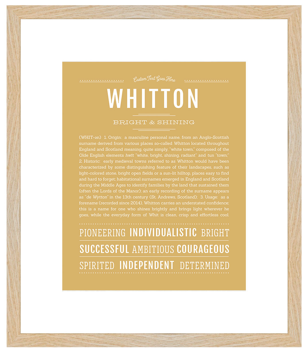 Frame Options | Matte Gold | Maple Frame, Matted