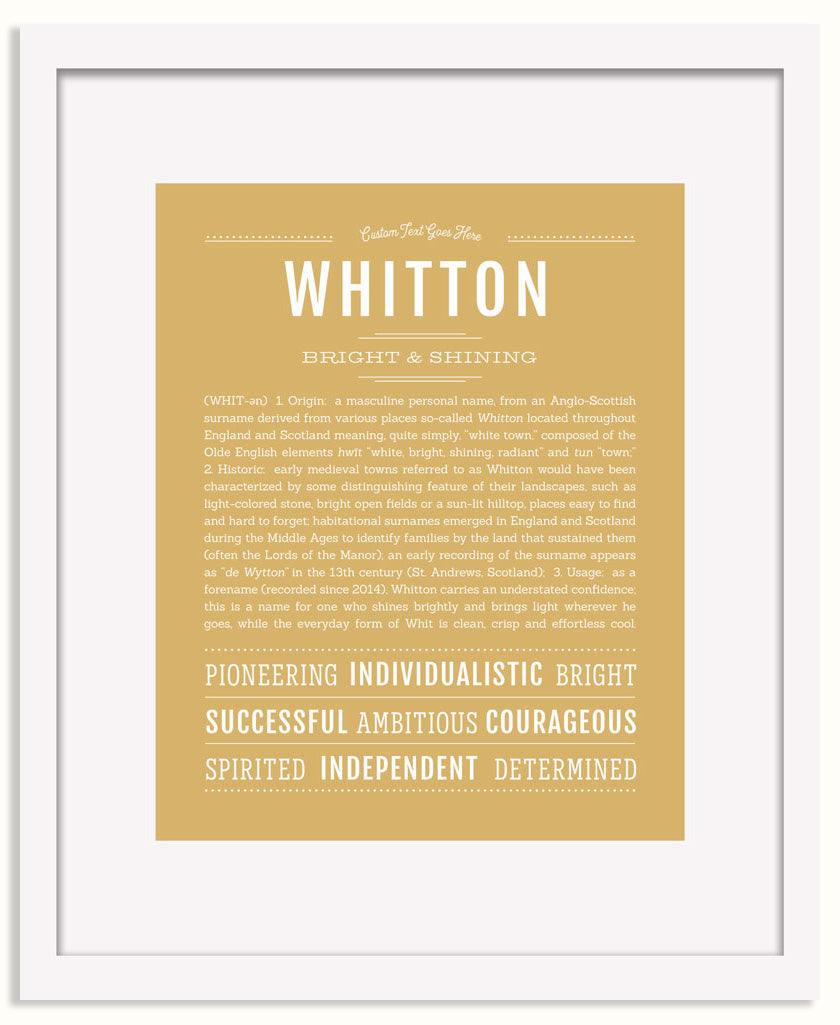 Frame Options | Matte Gold | White Frame, Matted