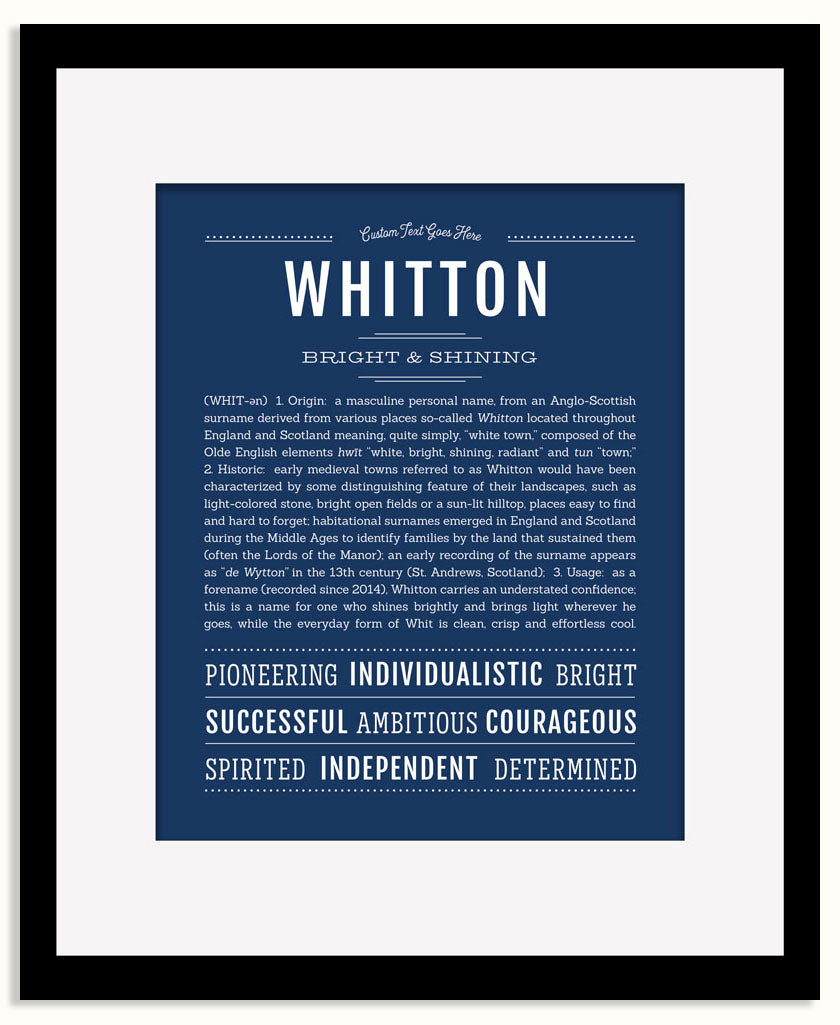 Frame Options | Midnight Blue | Black Frame, Matted