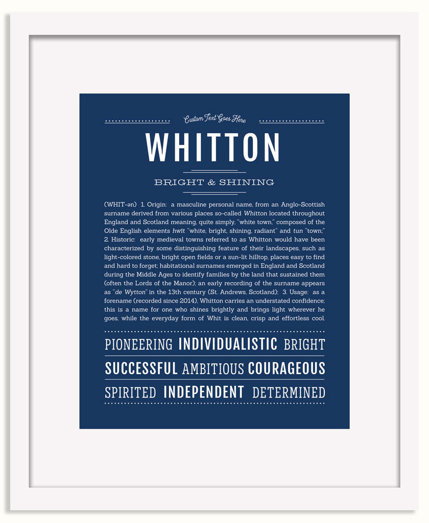 Frame Options | Midnight Blue | White Frame, Matted