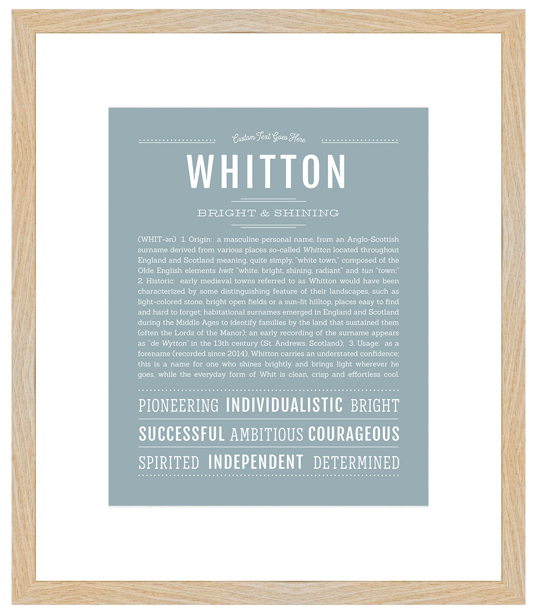 Frame Options | Powder Blue | Maple Frame, Matted