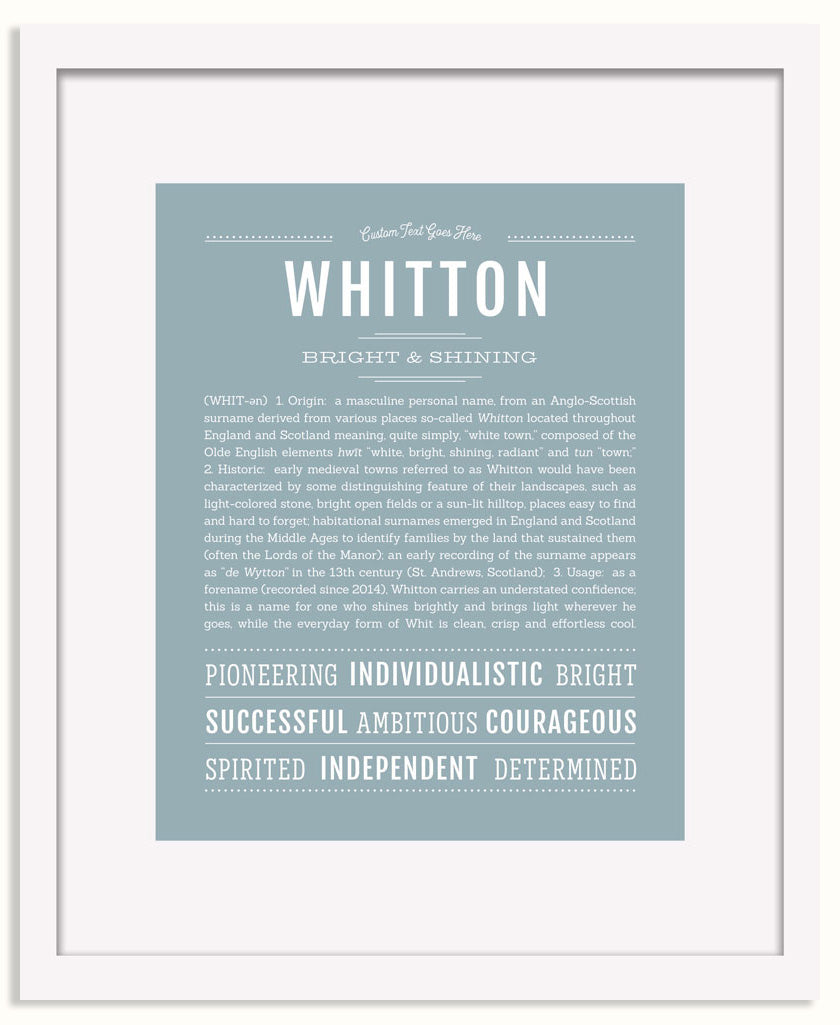Frame Options | Powder Blue | White Frame, Matted