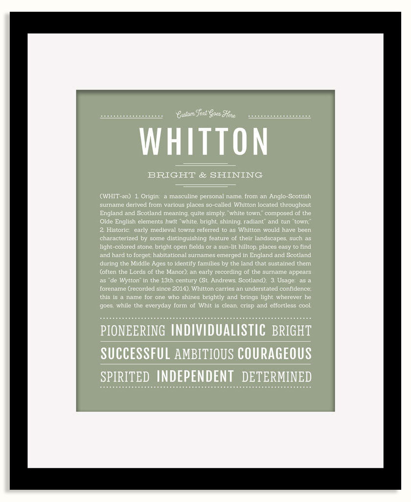 Frame Options | Sage | Black Frame, Matted