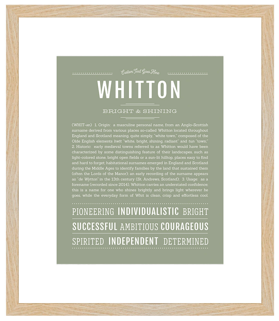 Frame Options | Sage | Maple Frame, Matted