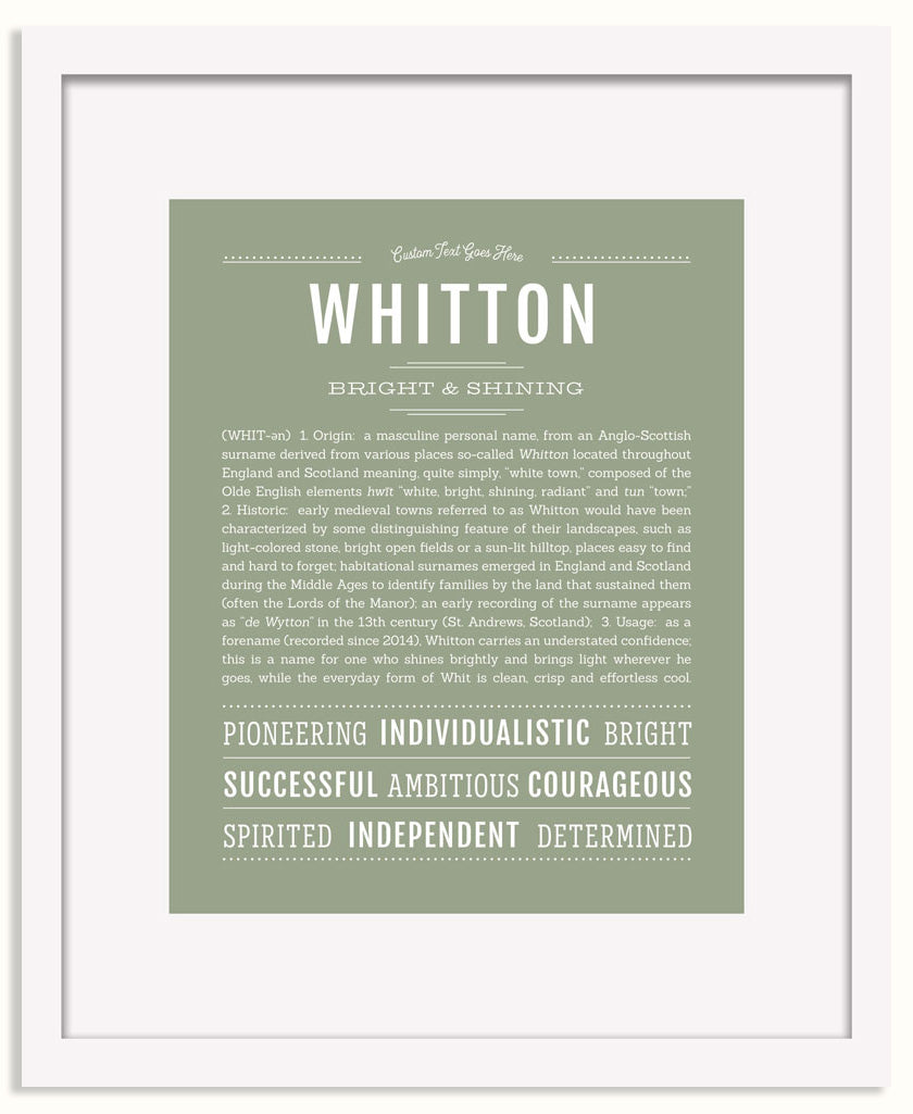 Frame Options | Sage | White Frame, Matted