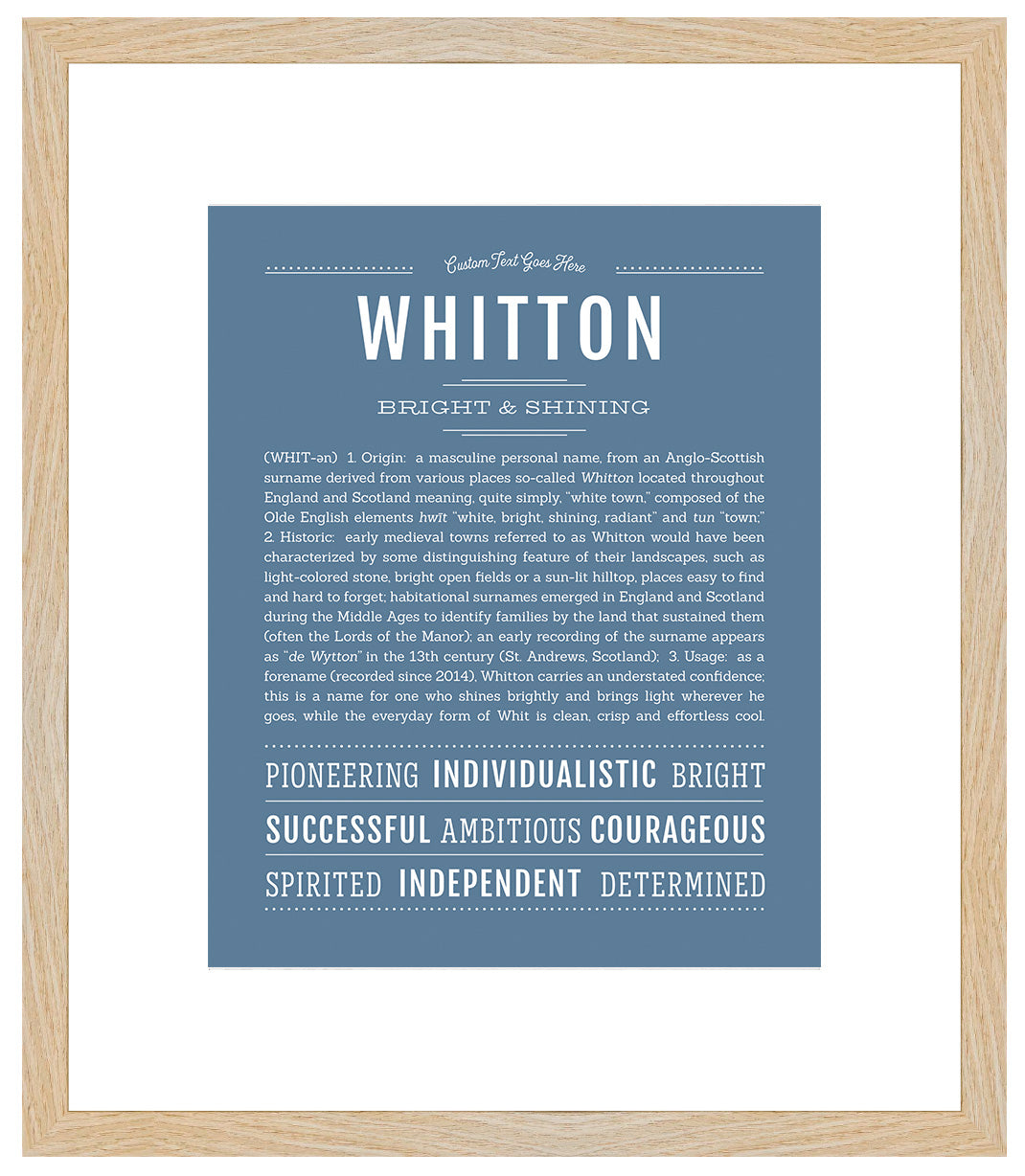 Frame Options | Steele Blue | Maple Frame, Matted