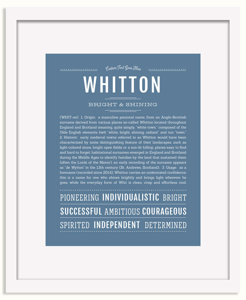 Frame Options | Steele Blue | White Frame, Matted