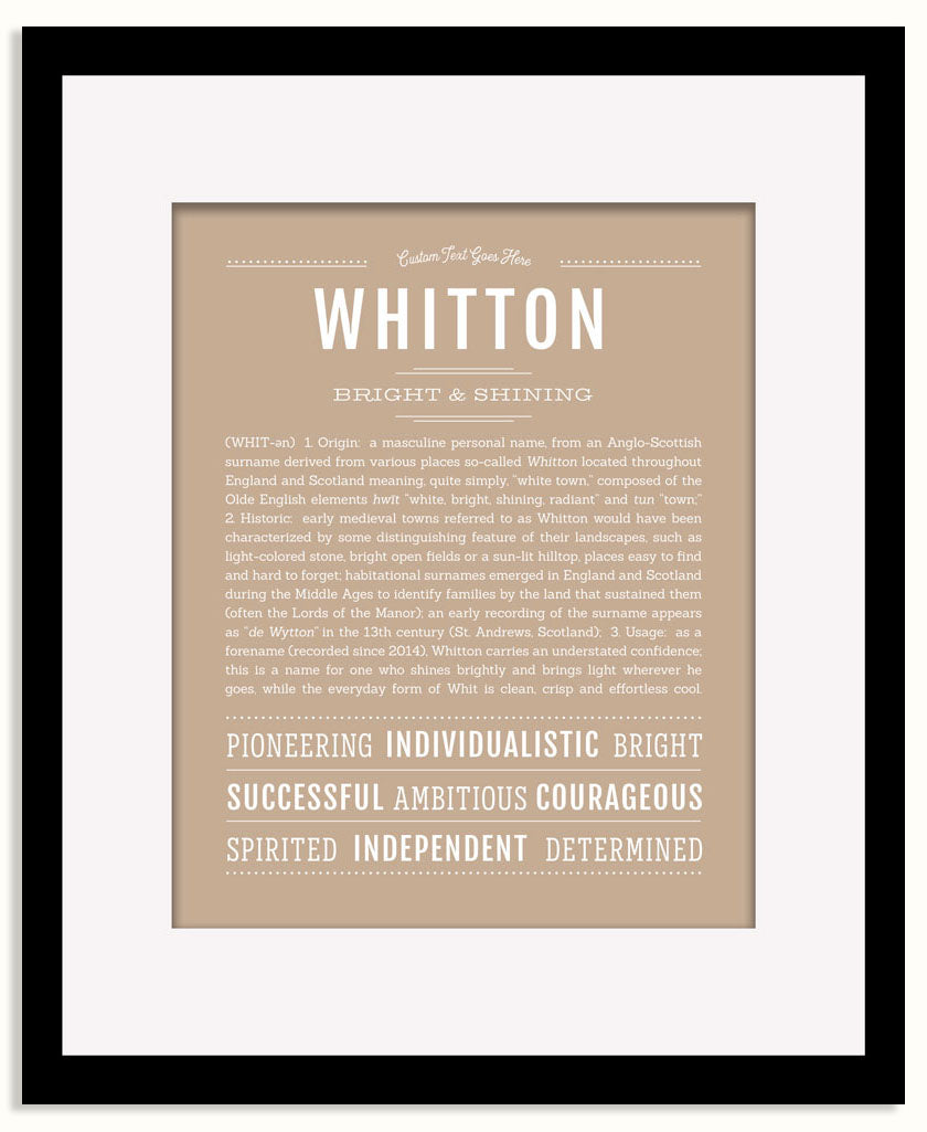 Frame Options | Tan | Black Frame, Matted
