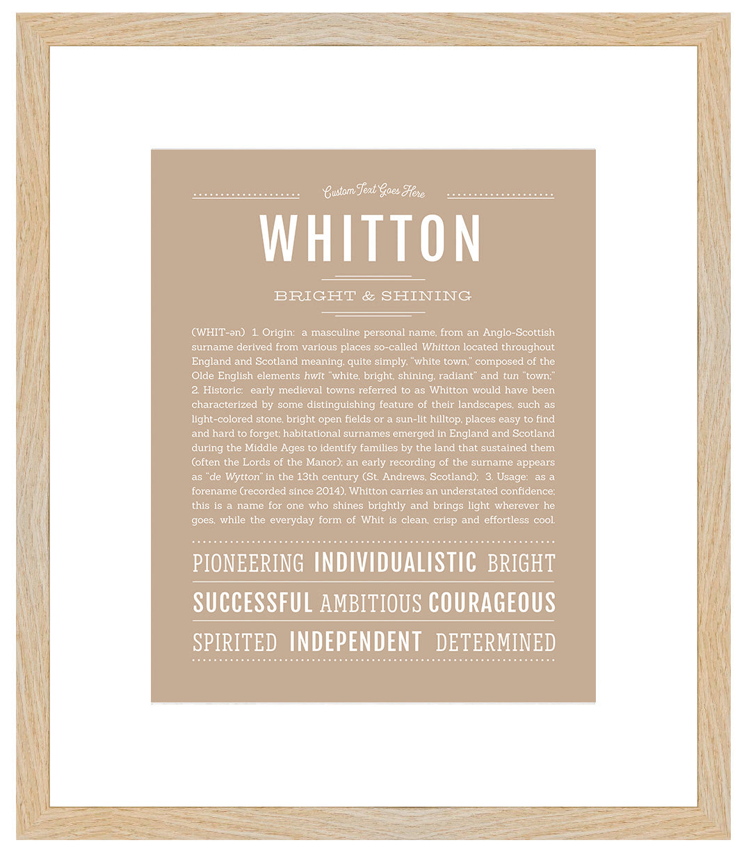Frame Options | Tan | Maple Frame, Matted