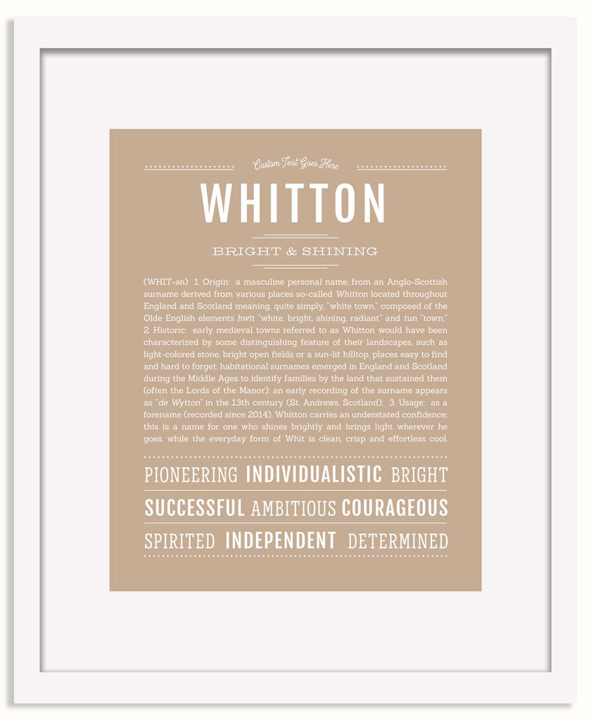 Frame Options | Tan | White Frame, Matted