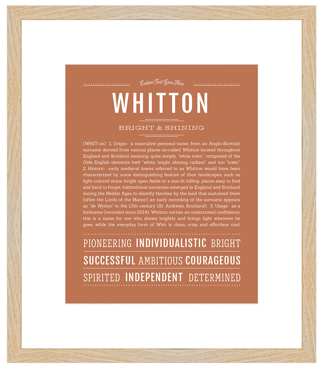 Frame Options | Terra Cotta | Maple Frame, Matted