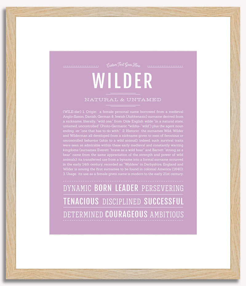 Wilder (female) | Name Art Print