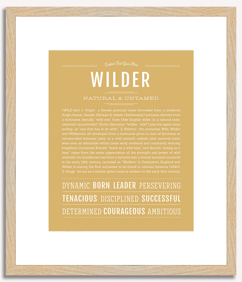 Wilder (female) | Name Art Print