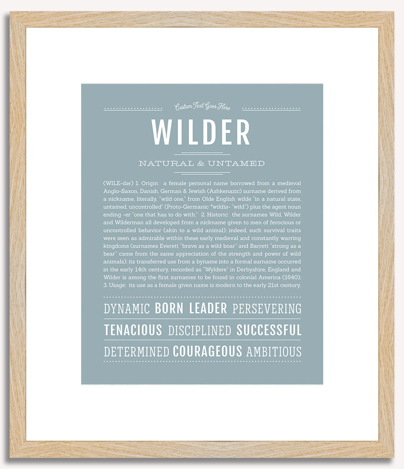 Wilder (female) | Name Art Print